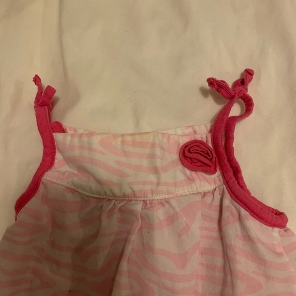 Carter’s Light Pink And White Dress With Hot Pink Onesie Attached 24 Month (156) - Picture 3 of 6